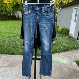 *LONG* MissMe Mid Rise Easy Boot Bling Jeans